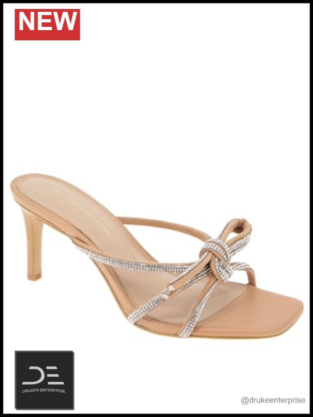 BCBGeneration Selma Heeled Sandals Faux Leather Kitten Heel Slip On
